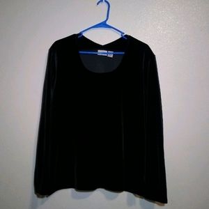 Chico's Black Velvet Blouse Size 2 (L)